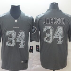 Nike Raiders 34 Bo Jackson Gray Static Vapor Untouchable Limited Men Jersey