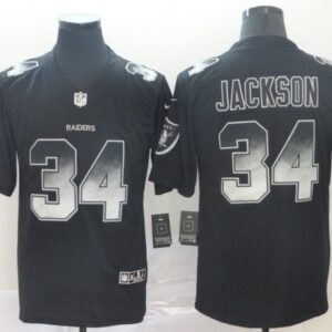Oakland Raiders 34 Bo Jackson 2019 Black Smoke Fashion Limited Men Jersey
