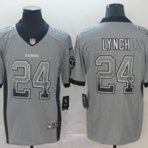 Nike Raiders 24 Marshawn Lynch Gray Drift Fashion Limited Men Jersey