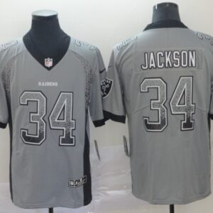 Nike Raiders 34 Bo Jackson Gray Drift Fashion Vapor Limited Men Jersey