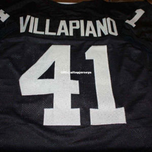 Raiders Mitchell and Ness 41 Phil Villapiano Black Throwback Men Jersey