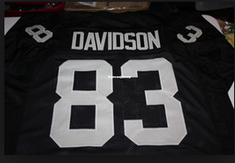 Raiders Mitchell and Ness 83 Ben Davidson Black Throwback Men Jersey