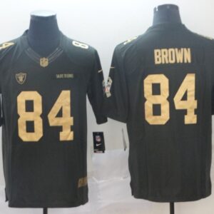 Nike Raiders 84 Antonio Brown Anthracite Gold Salute to Service Limited Men Jersey