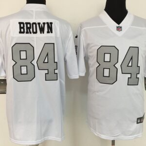 Nike Raiders 84 Antonio Brown White With Sliver Number Vapor Untouchable Limited Men Jersey