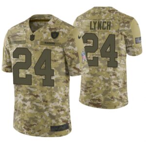 Nike Raiders 24 Marshawn Lynch 2018 Camo Salute to Service Limited Men Jersey