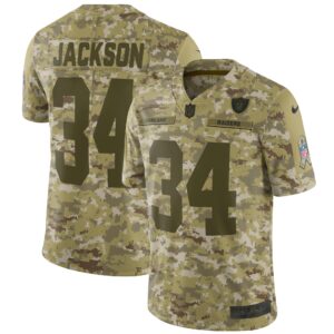 Nike Raiders 34 Bo Jackson 2018 Camo Salute to Service Limited Men Jersey