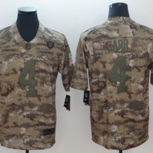 Nike Raiders 4 Derek Carr 2018 Camo Salute to Service Limited Men Jersey