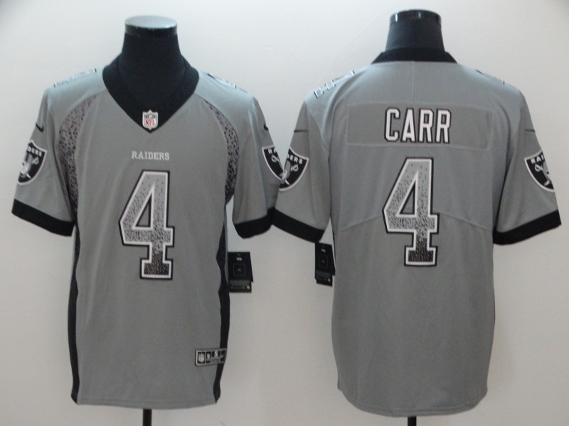 Nike Raiders 4 Derek Carr Gray Drift Fashion Vapor Limited Men Jersey