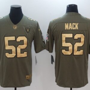 Nike Raiders 52 Khalil Mack Olive Gold Salute To Service Limited Jersey