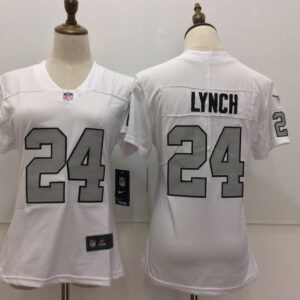 Nike Oakland Raiders 24 Marshawn Lynch Color Rush White Women Jersey