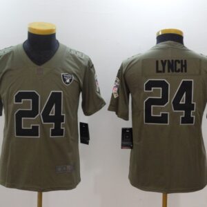 Nike Raiders 24 Marshawn Lynch Olive 2017 Salute To Service Limited Youth Jersey