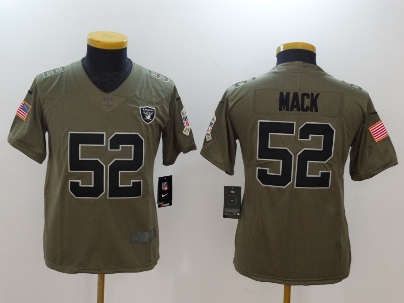 Nike Raiders 52 Khalil Mack Olive 2017 Salute To Service Limited Youth Jersey