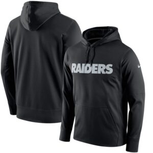 Nike Oakland Raiders Black Circuit Wordmark Essential Performance Men Pullover Hoodie
