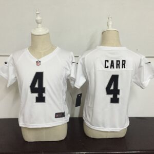 Raiders 4 Derek Carr White Toddler Jersey