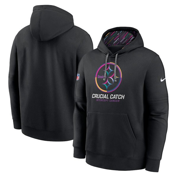Nike Steelers Black 2024 Crucial Catch Club Pullover Hoodie