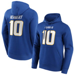 Los Angeles Chargers 10 Justin Herbert Blue Hoodie