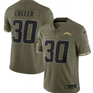 Nike Los Angeles Chargers 30 Austin Ekeler Olive 2022 Salute To Service Limited Men Jersey
