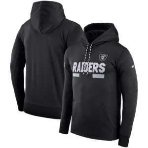 Nike Oakland Raiders Black Sideline Team Name Performance Pullover Men Hoodie