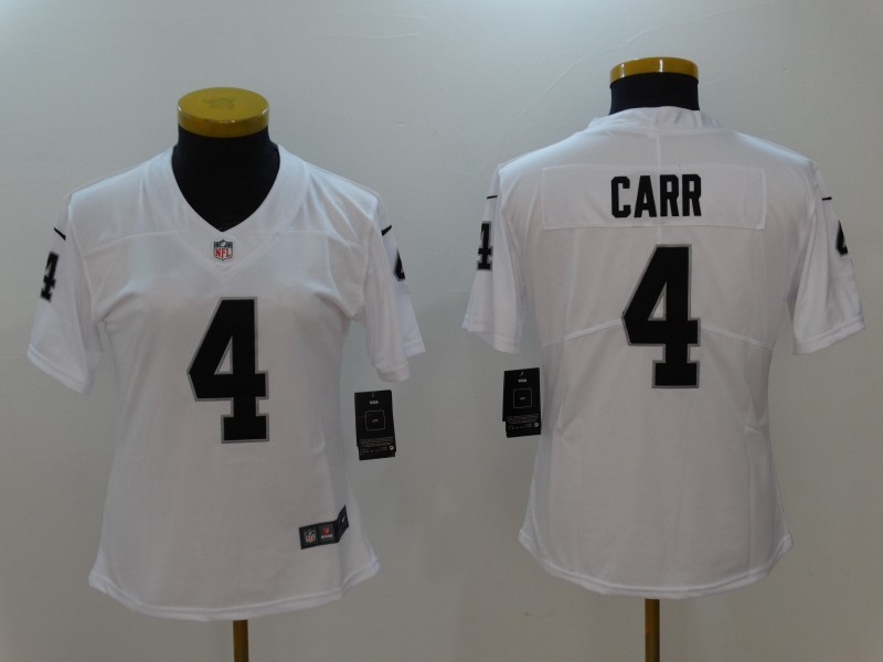 Nike Raiders 4 Derek Carr White Vapor Untouchable Women Limited Jersey