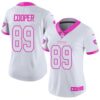 Raiders 89 Amari Cooper White Pink Stitched Limited Rush Fashion Women Jersey