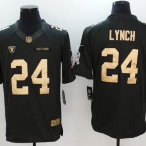 Nike Raiders 24 Marshawn Lynch Anthracite Gold Salute to Service Limited Men Jersey