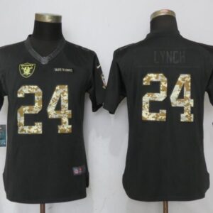 Nike Raiders 24 Marshawn Lynch Anthracite Salute to Service Limited Women Jersey