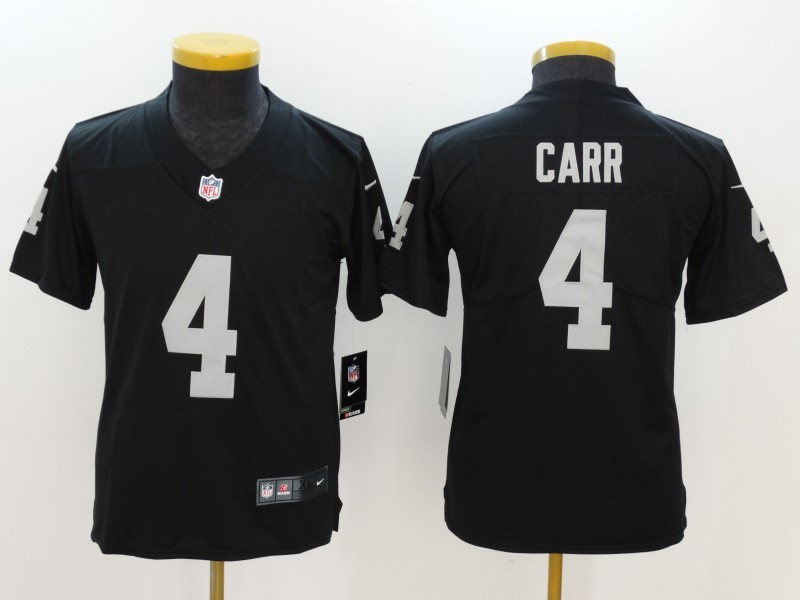 Nike Oakland Raiders 4 Derek Carr Black Vapor Untouchable Limited Youth Jersey