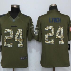 Nike Raiders 24 Marshawn Lynch Green Salute to Service Limited Jersey