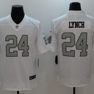 Nike Oakland Raiders 24 Marshawn Lynch White Color Rush Limited Men Jersey