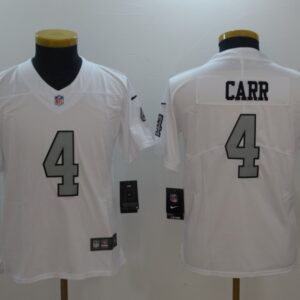Nike Raiders 4 Derek Carr White Youth Color Rush Limited Jersey
