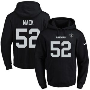 Raiders 52 Khalil Mack Black Men Pullover Hoodie