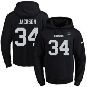 Raiders 34 Bo Jackson Black Men Pullover Hoodie
