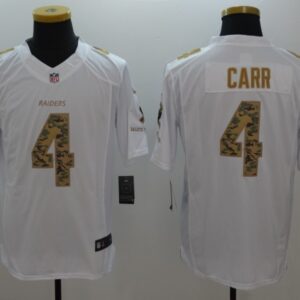 Raiders 4 Derek Carr White Salute to Service Limited Men Jersey