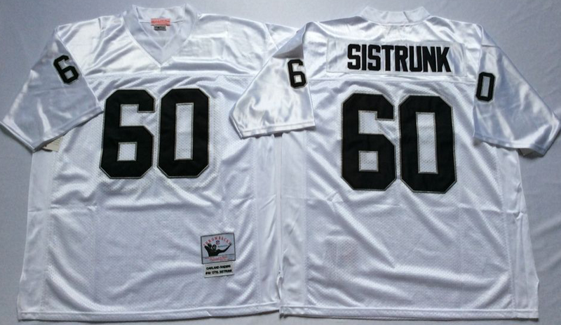 Mitchell and Ness Oakland Raiders #60 Sistrunk Throwback White Jersey