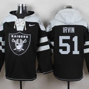 Raiders 51 Bruce Irvin Black Player Pullover Sweatshirt Hoodie