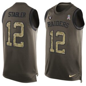 Nike Raiders 12 Kenny Stabler Olive Green Salute To Service Tank Top