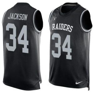 Raiders 34 Bo Jackson Black Men Limited Tank Top Jersey