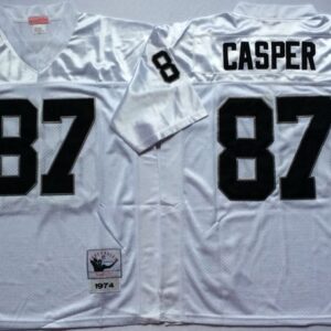 Mitchell&Ness Oakland Raiders 87 Dave Casper White Throwback Jerseys