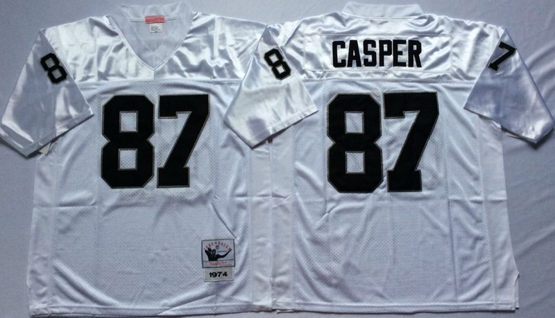 Mitchell&Ness Oakland Raiders 87 Dave Casper White Throwback Jerseys