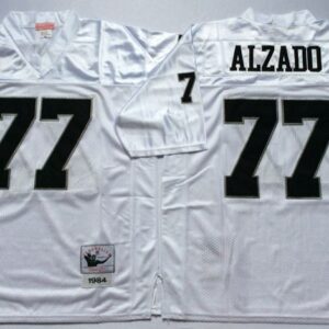 Mitchell and Ness Raiders 77 Lyle Alzado White Throwback Jersey