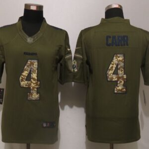Raiders 4 Derek Carr Green Salute To Service Limited Jersey