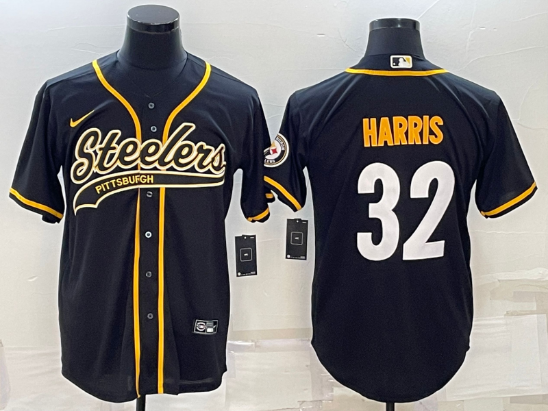 Nike Steelers 32 Harris Black Vapor Baseball Limited Men Jersey