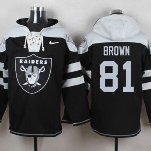 Raiders 81 Tim Brown Black Player Pullover Hoodie Sweatshirt