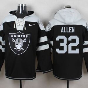 Raiders 32 Marcus Allen Black Player Pullover Hoodie Sweatshirt