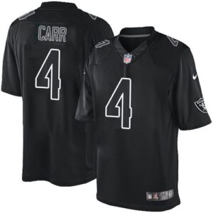 Raiders 4 Derek Carr Black Men Stitched Impact Limited Jersey