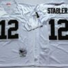 Mitchell and Ness Retired Oakland Raiders 12 Kenny Stabler White Jersey