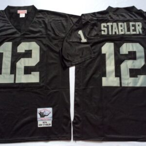 Mitchell and Ness Retired Oakland Raiders 12 Kenny Stabler Black Jersey