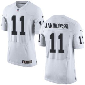 Raiders 11 Sebastian Janikowski White Men Stitched New Elite Jersey