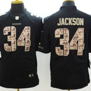 Raiders 34 Bo Jackson Black Men Stitched Limited Salute to Service Jersey