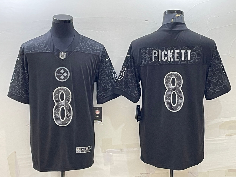 Nike Steelers 8 Kenny Pickett Black Reflective Vapor Limited Men Jersey